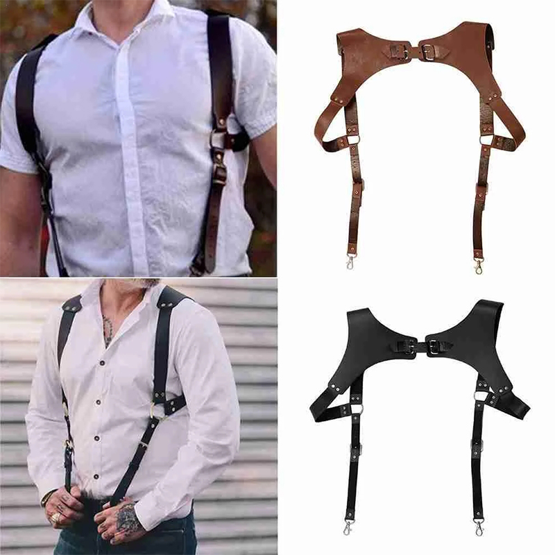 Leather Work Harness - Men's Suspenders Belts New Fashion Gentle