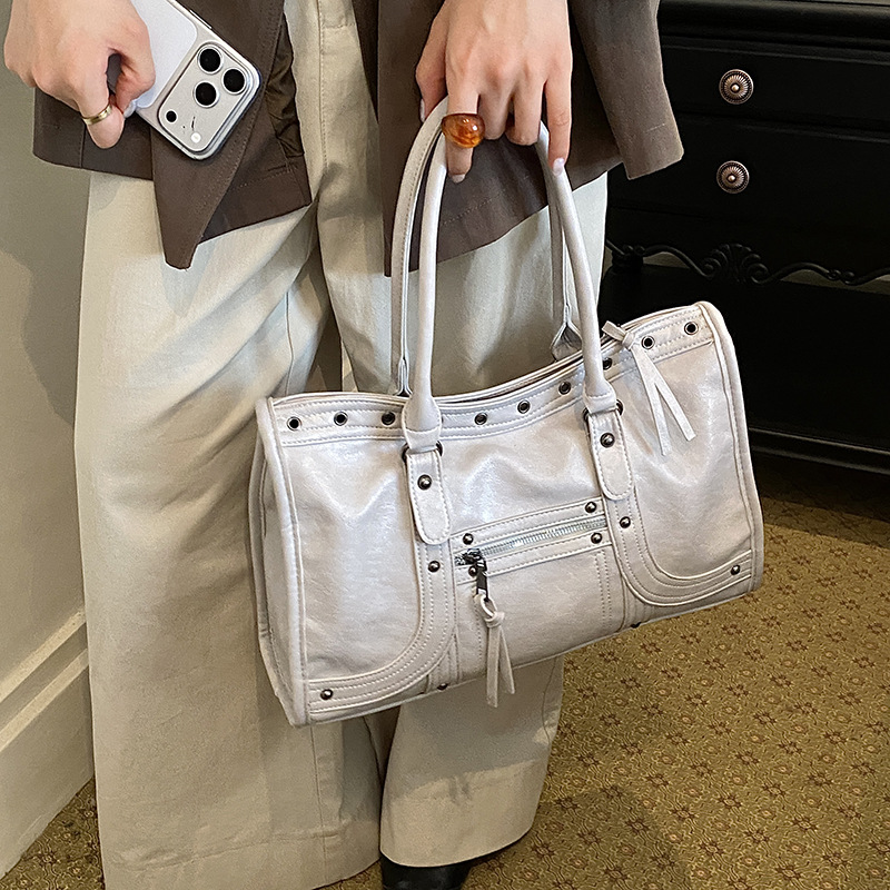Leather Workshop - Motorcycle Handbag Retro Women Shoulder Crossbody