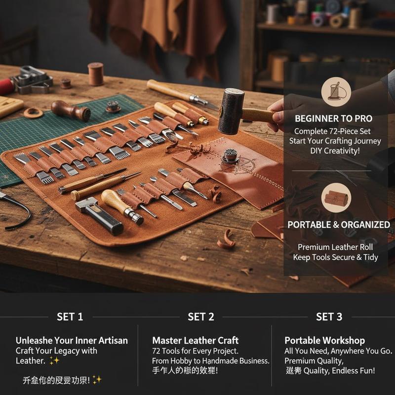 72 PCS Leather Crafting Suppli - огляд і ціна Leather Workshop