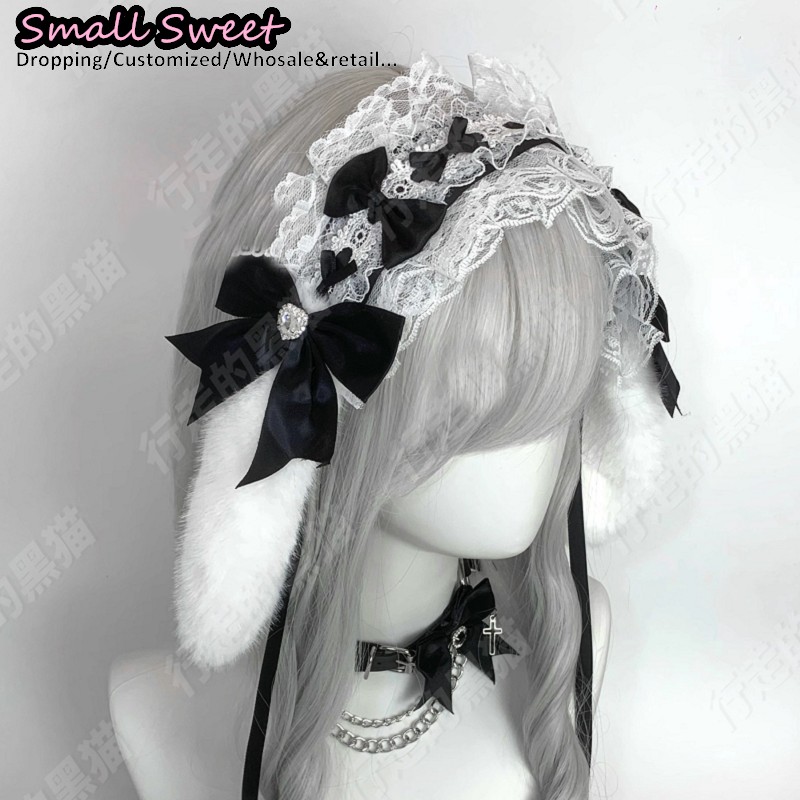 Goth Bunny Ear Bow Hair Bands  - огляд і ціна Leatherwork Rings