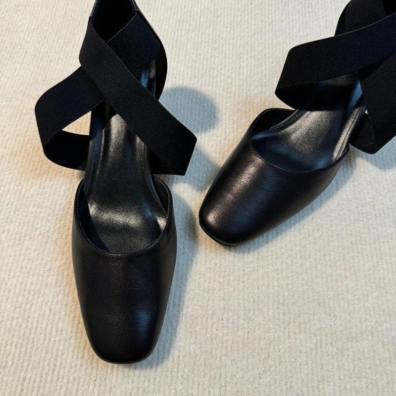Women's Cross Strap Block Heel - огляд і ціна Leather Work Outfit