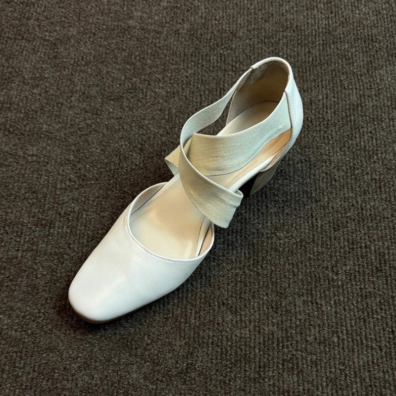 Women's Cross Strap Block Heel - огляд і ціна Leather Work Outfit