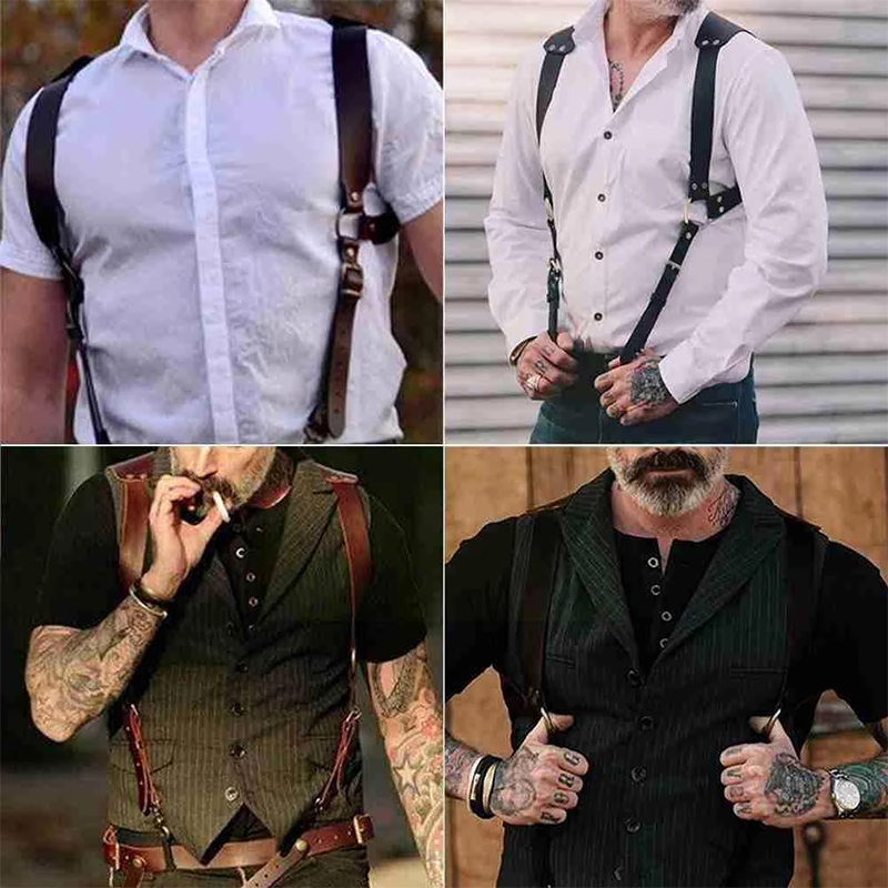 Men's Suspenders Belts New Fas - огляд і ціна Leather Work Harness