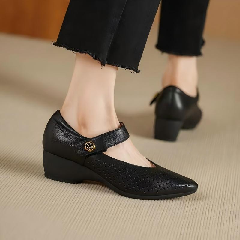 Women Summer Soft Leather Poin - огляд і ціна Leather Work Outfit