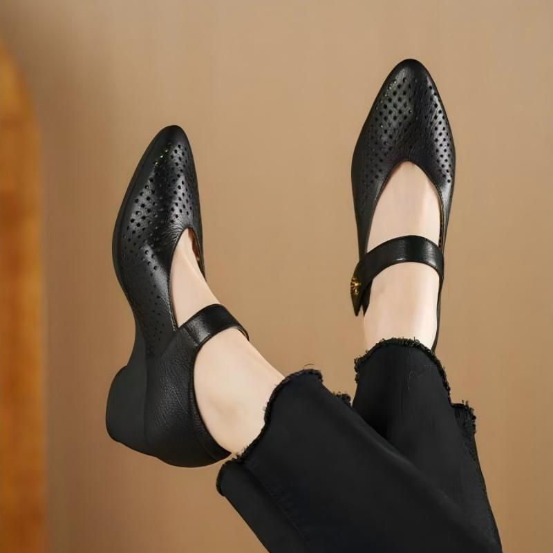 Women Summer Soft Leather Poin - огляд і ціна Leather Work Outfit